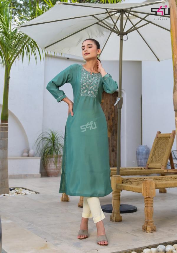 S4u Glamour G 01 Casual Wear Roman Silk Kurti Collection